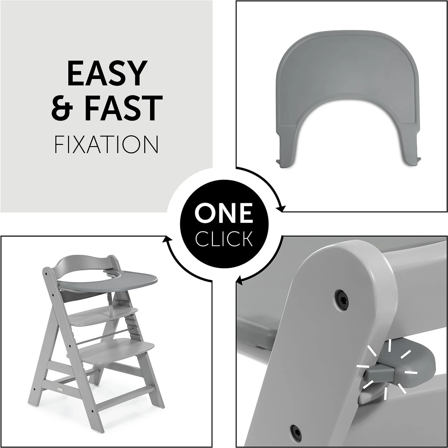 HAUCK Essbrett Alpha Click Tray, Grey 5 HAUCK Essbrett Alpha Click Tray, Grey – Bild 5